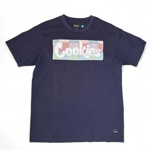 Cookies navy blueMen's XL tee with multi colored plaid logoT-shirt
